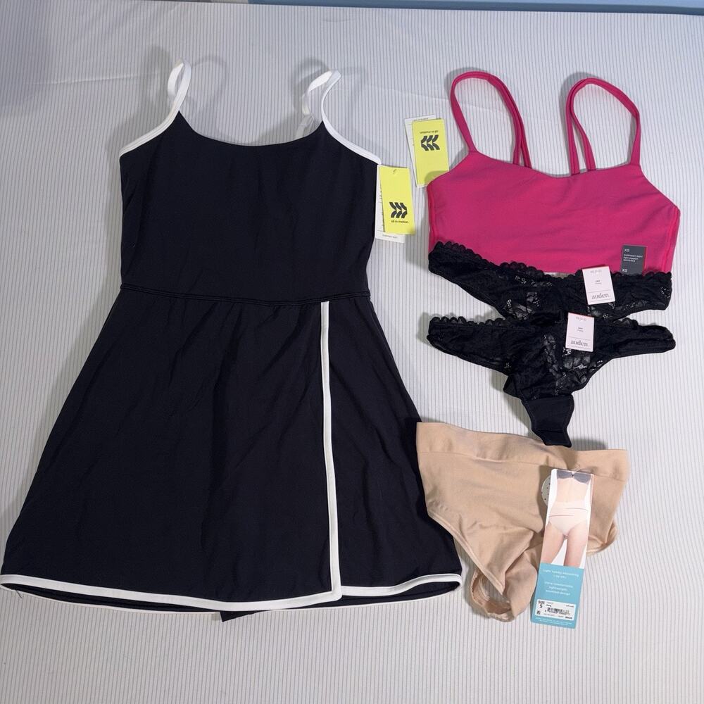 NWT XS Athletic Dress + Bralette + Lace Thong Bundle 6pc Set